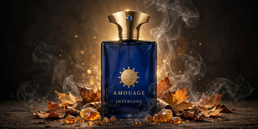 Flacon Amouage Interlude Man dans la fumée d'encens, ambiance d'automne