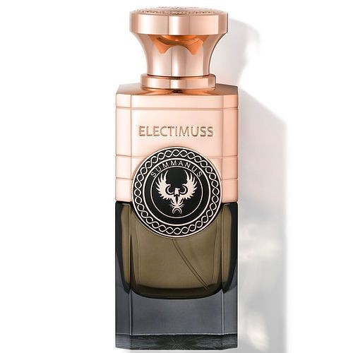 **Description de la photo :**  
Flacon élégant et raffiné d'**ELECTIMUSS Summanus**, un parfum niche de luxe. Son design sobre et intemporel reflète la sophistication de cette fragrance exclusive aux notes épicées, boisées et ambrées. Un objet de désir pour les amateurs de parfums rares et envoûtants.